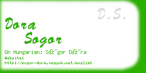 dora sogor business card